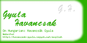 gyula havancsak business card